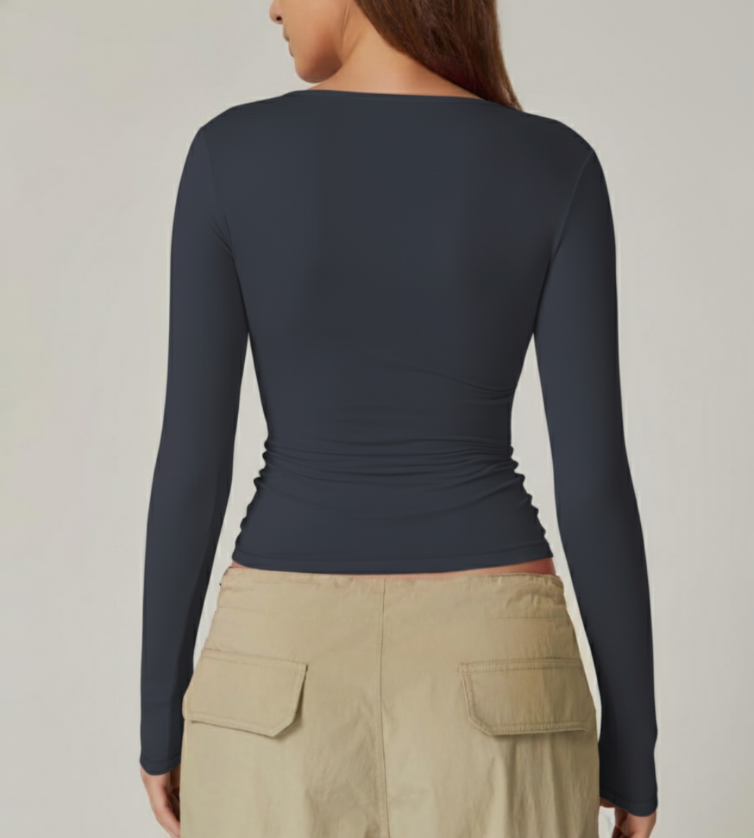 Double-Lined Long-Sleeve Contour Top