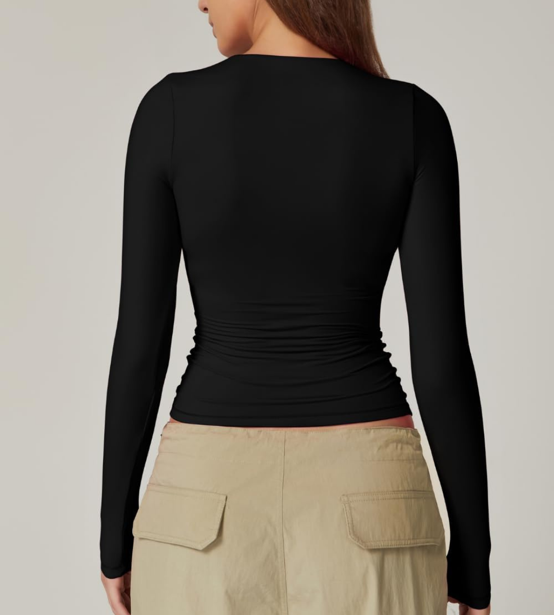 Double-Lined Long-Sleeve Contour Top