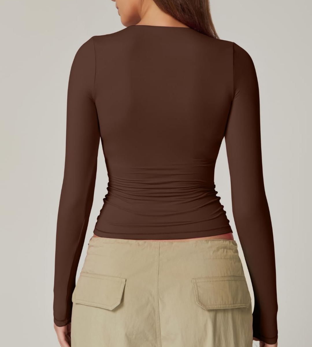 Double-Lined Long-Sleeve Contour Top
